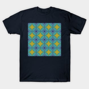 Teal and Blue Vintage Circles T-Shirt